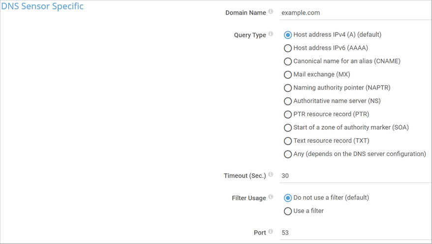 DNS Sensor Specific