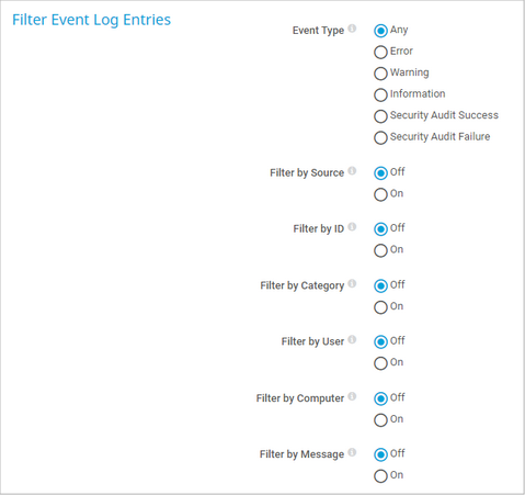 Filter Event Log Entries