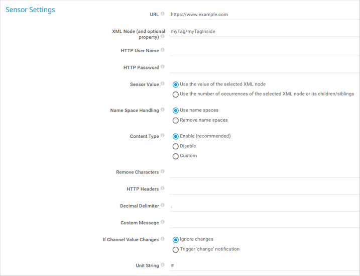 Sensor Settings