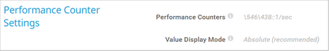 Performance Counter Settings